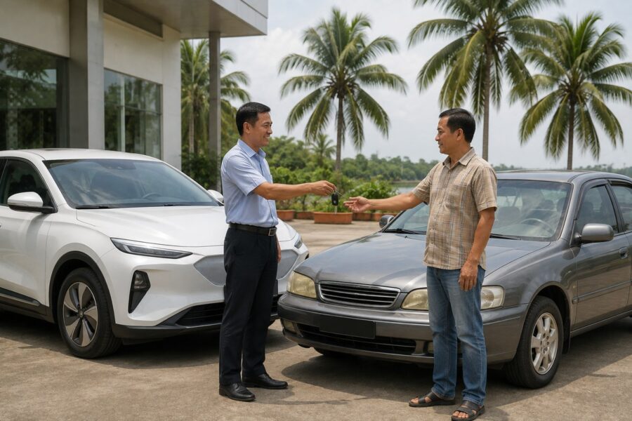 Thu cũ đổi mới: đổi xe ô tô cũ lấy xe điện VinFast tại Trà Vinh